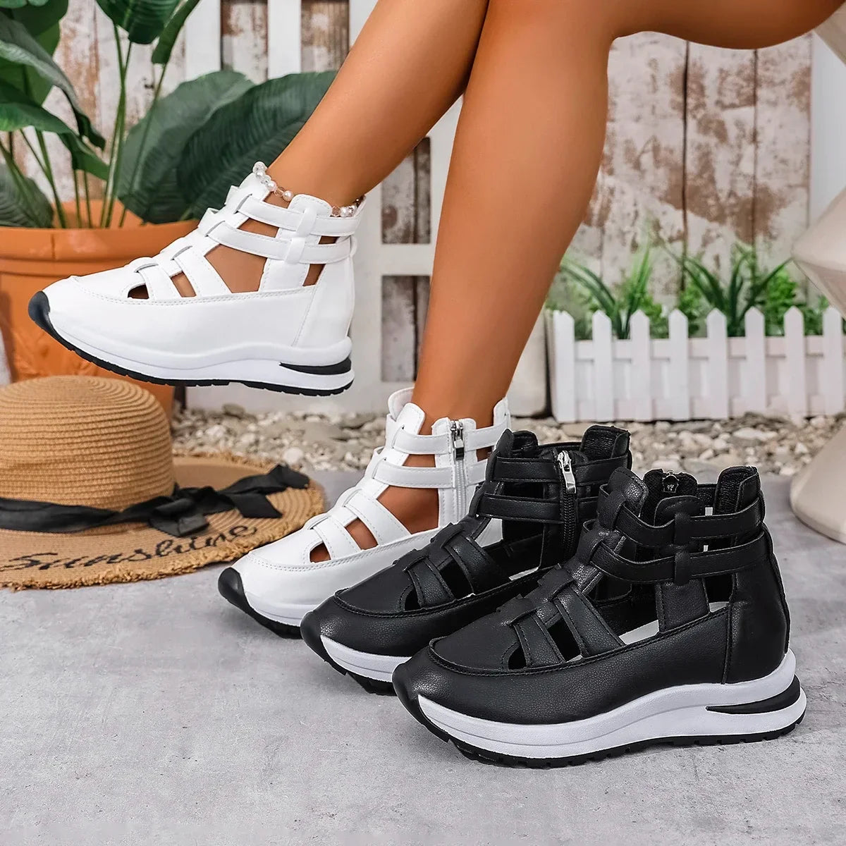Women Sandals New Closed Toe Office and Career Summer Solid Wedge Shoes for Women New High Quality Buckle Strap Sandals Women LadyShow.Store