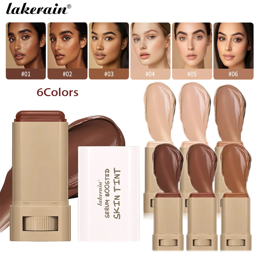 Skin Tint Foundation Stick Eraser Concealer Foundation Stick Serum Boosted Smooth Plumper Hight Coverage Travel Bronze Foundatio LadyShow.Store