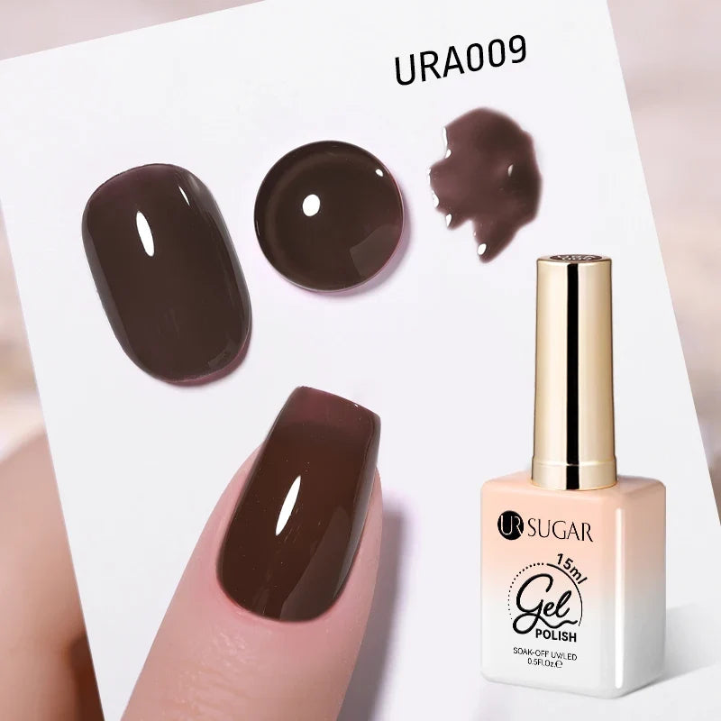 UR SUGAR 15ml Jelly Milky White Translucent Color Gel Polish Semi Permanent UV Gel Nail Art Soak Off Gel Varnish Latest Fashion Tri Light Beauty