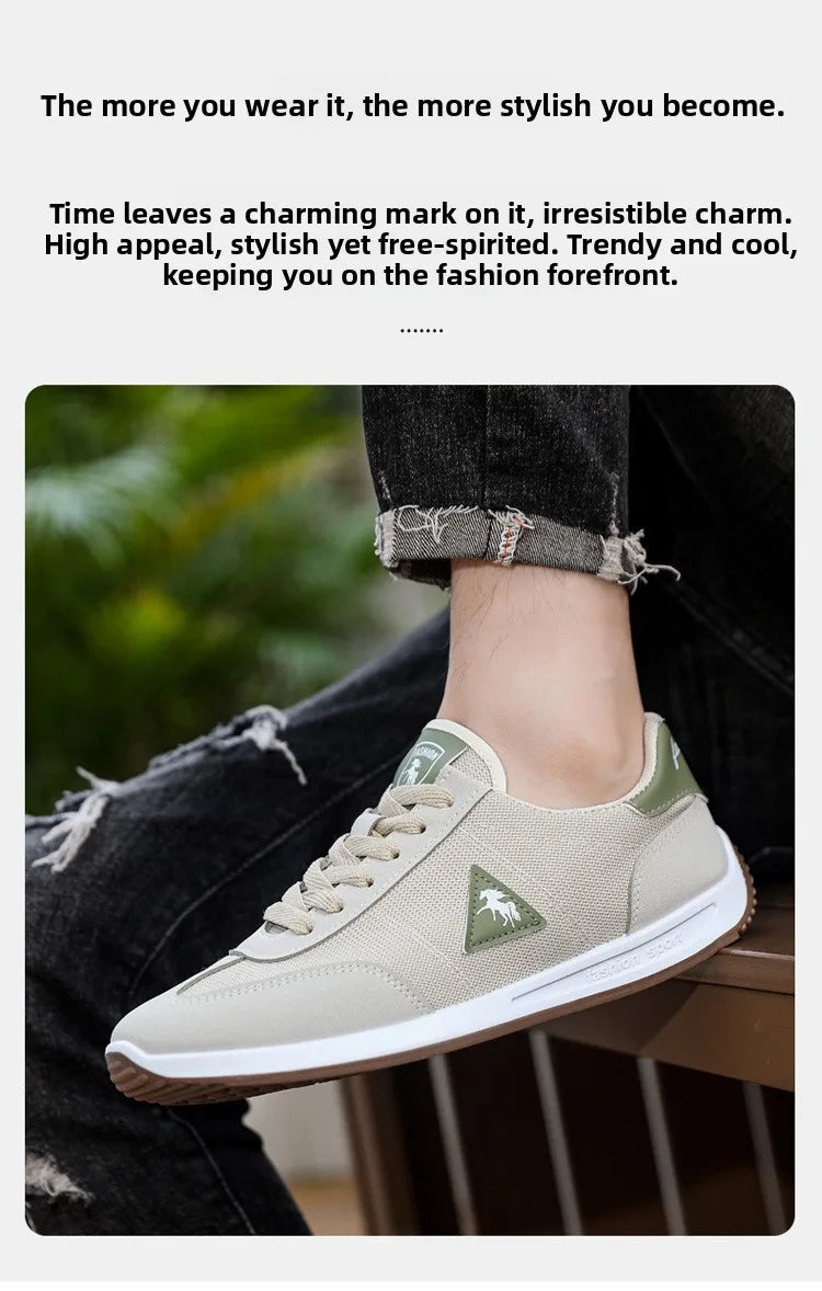 New 2026 Men's Casual Comfortable Breathable Sports Shoes Lightweight Anti-slip Wear-resistant Canvas Low-top round Toe Slip-On Pi-Mart