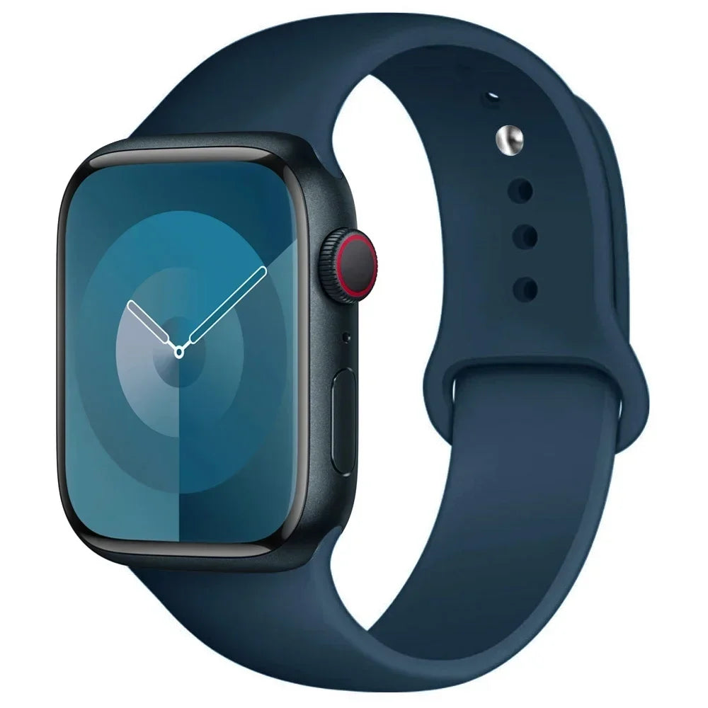 Silicone Band For Apple Watch strap 44mm 45mm 40mm 41mm 42-38mm 45 mm sport bracelet iwatch series 8 7 6 5 4 3 SE 9 Ultra 2 49mm LadyShow.Store