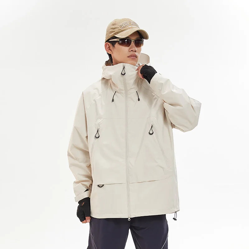 New Men Waterproof Hiking Jacket Women Windproof Sports Coat High Quality Hooded Jacket Outdoor Ride Climbing Running Jacket LadyShow.Store