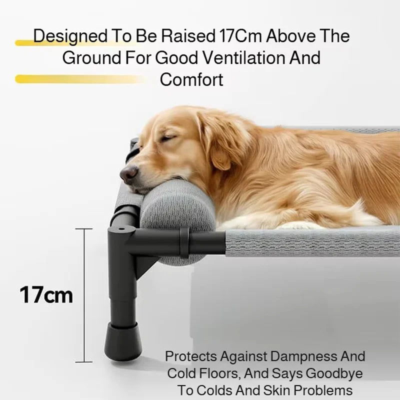 Elevated Cooling Mesh Dog Cot Breathable Moisture Resistant Bed With Pillow Four Seasons Use Indoor For Dog Cat Pet Supplies Pi-Mart