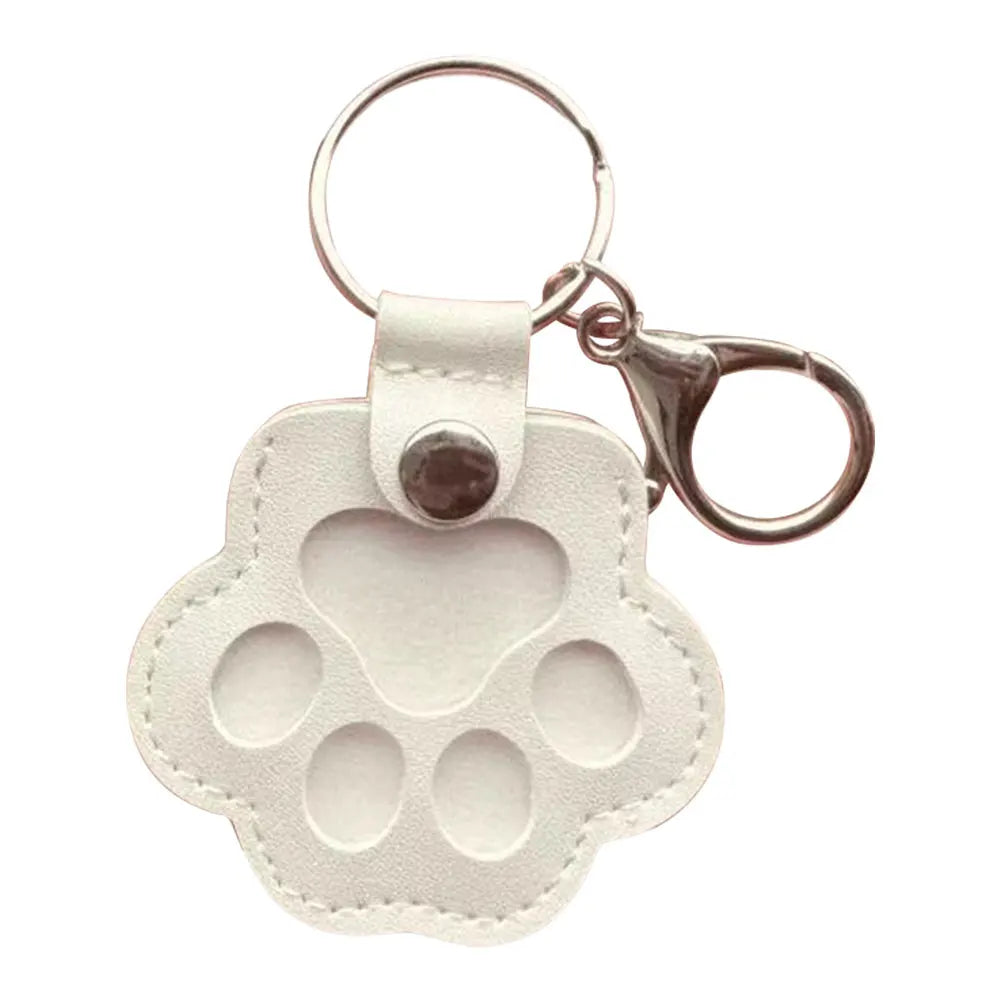 Adorable Paw Print Keychains Commemorative Pet Hair Storage Bag Keychain Cat Dog Fur Container Pendant for Pet Lovers Pi-Mart