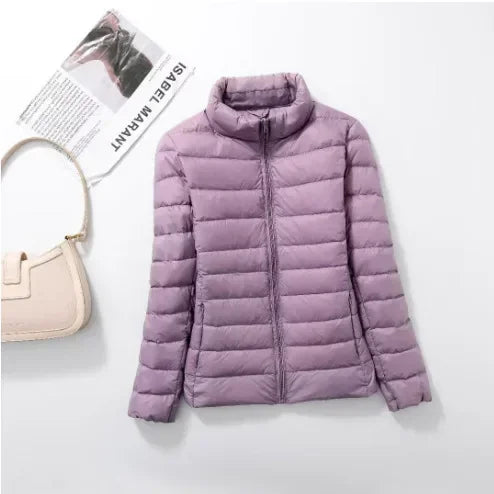 Plus Size down Jacket Female Short Ultra Lightweight Packable Puffer Coats Women Fashion 15 Colors Warm Slim Fit Parkas 7XL LadyShow.Store