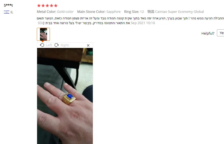 Keisha Lena Gold Plated Titanium Steel Inlay Red Blue Square Stone Men Ring Australian Gem Zirconia Wedding Ring Christmas Gift Pi-Mart