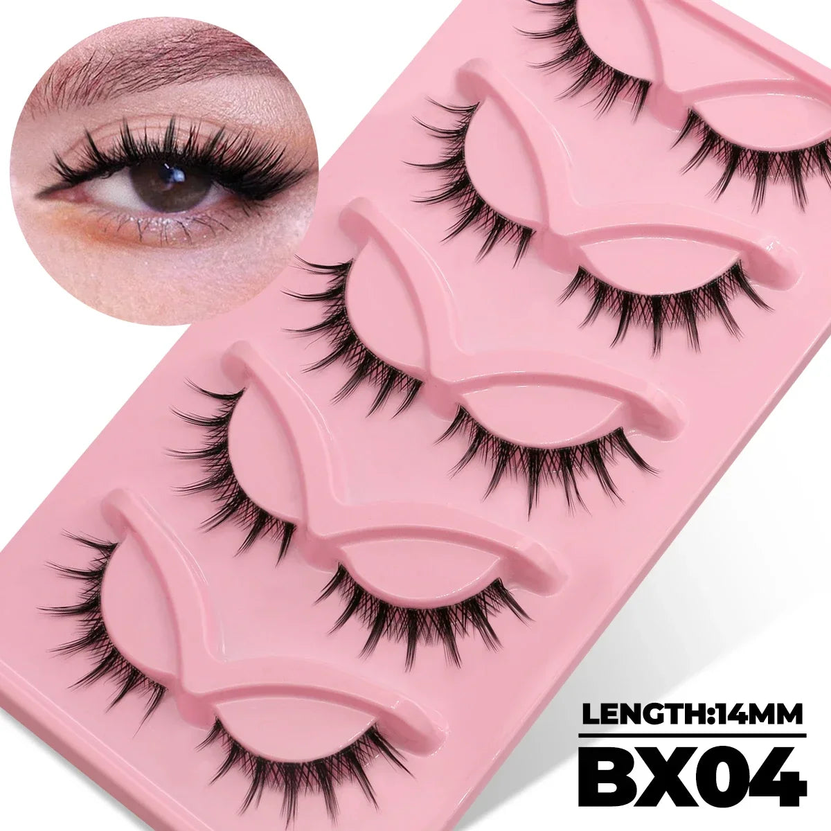 Veltrinay Fake Lashes Cat Eye Lashes Faux Mink Eyelashes Clear Band Lashes Natural Look Wispy Mink Eyelashes False Lashes Makeup LadyShow.Store