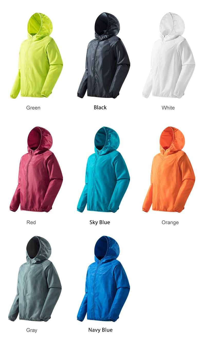 LNGXO Men's Women's Waterproof Hiking Jacket Quick Dry Sun Protection Windbreaker Camping Hunting Climbing Outdoor Rain Coat Pi-Mart