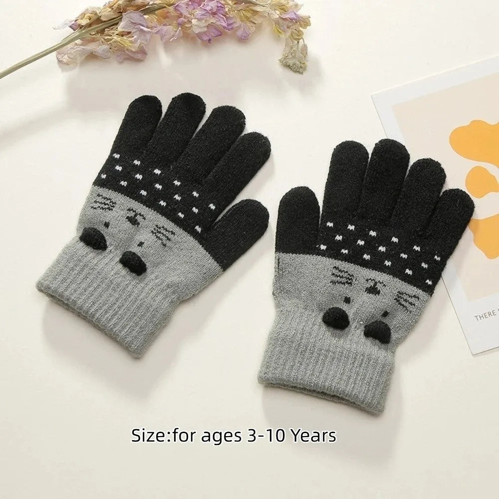 3- 10Years Old Fashion Warm Winter Gloves Coldproof Candy Color Children Mittens Soft Elastic Gloves Outdoor Pi-Mart