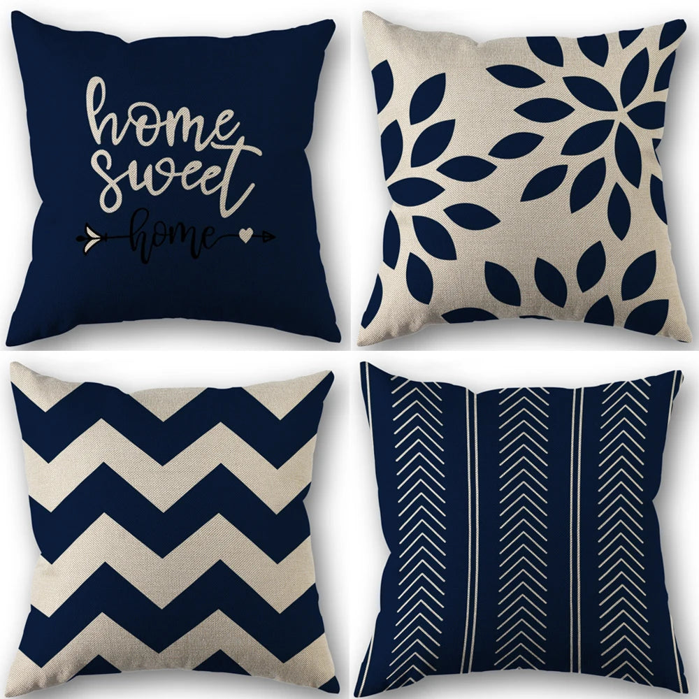 4Pcs Linen Square Cushion Cover,single-sided Printed Pillowcase ,Home Decor ,Room Decor,Living Decor,Bedroom Decor Pi-Mart