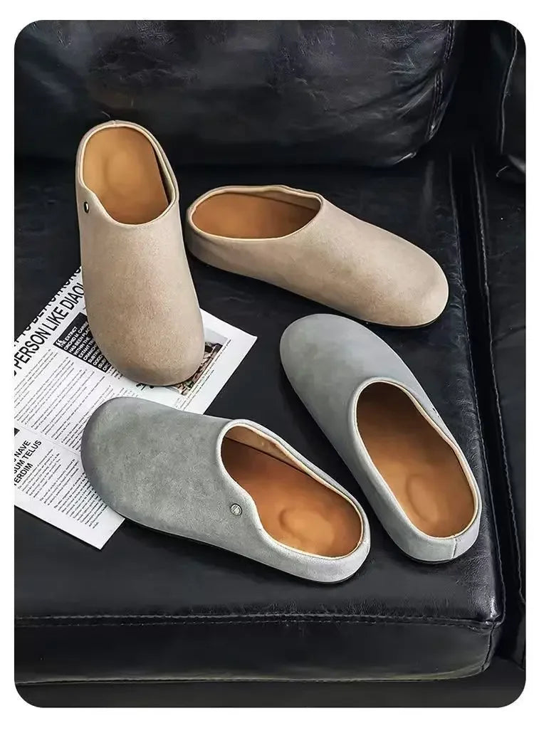 Unisex Closed Toe Mule Slippers Spring Autumn Slip On Soft Sole Casual Shoes for Outdoor Office Home Pi-Mart