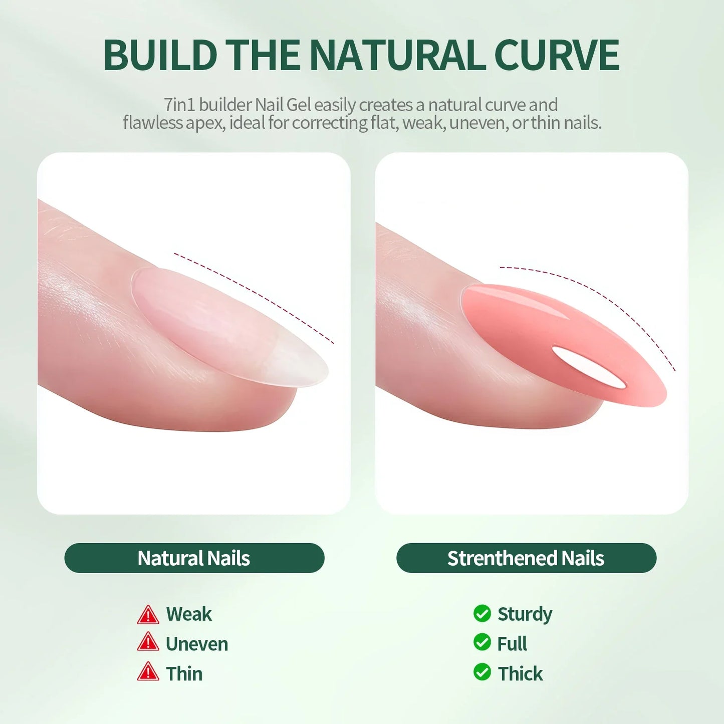 Nailpop 7-in-1 Builder Nail Gel HEMA/TPO Free Fast Building Gel Nail Polish 8 Colors Nail Tip Reinforcement and Extension 15ml Tri Light Beauty