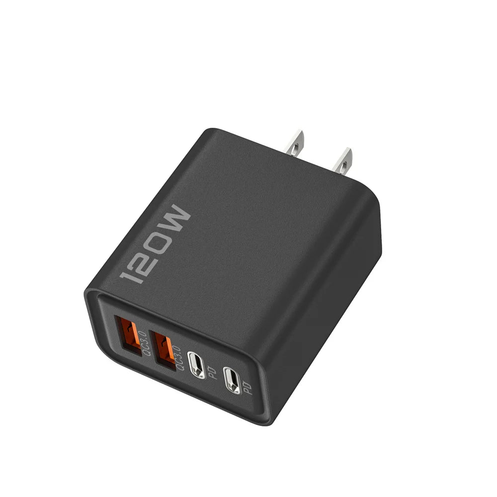 120W USB Type C Charger Mobile Phone Fast Charger Adapter For iPhone Samsung Xiaomi Quick Charge 3.0 EU/US/UK Plug Wall Charger Pi-Mart