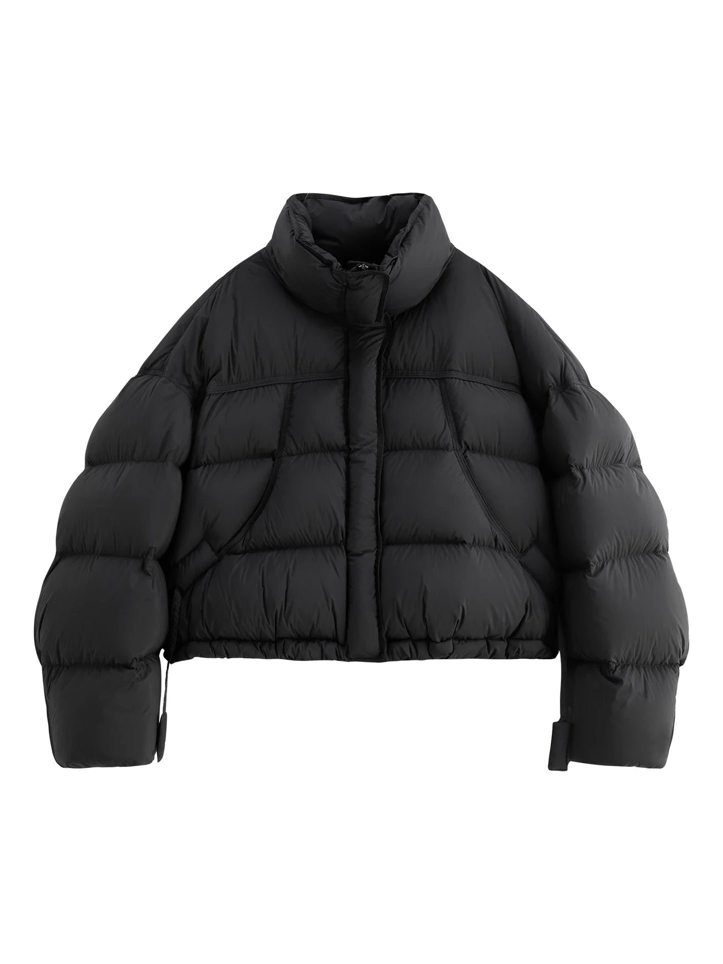 FSLE Winter 2025 Women Cloud-Like Puffer Coat - Stand Collar Short Down Jacket Lazy Chic Style Glossy Finish for Casual Comfort LadyShow.Store