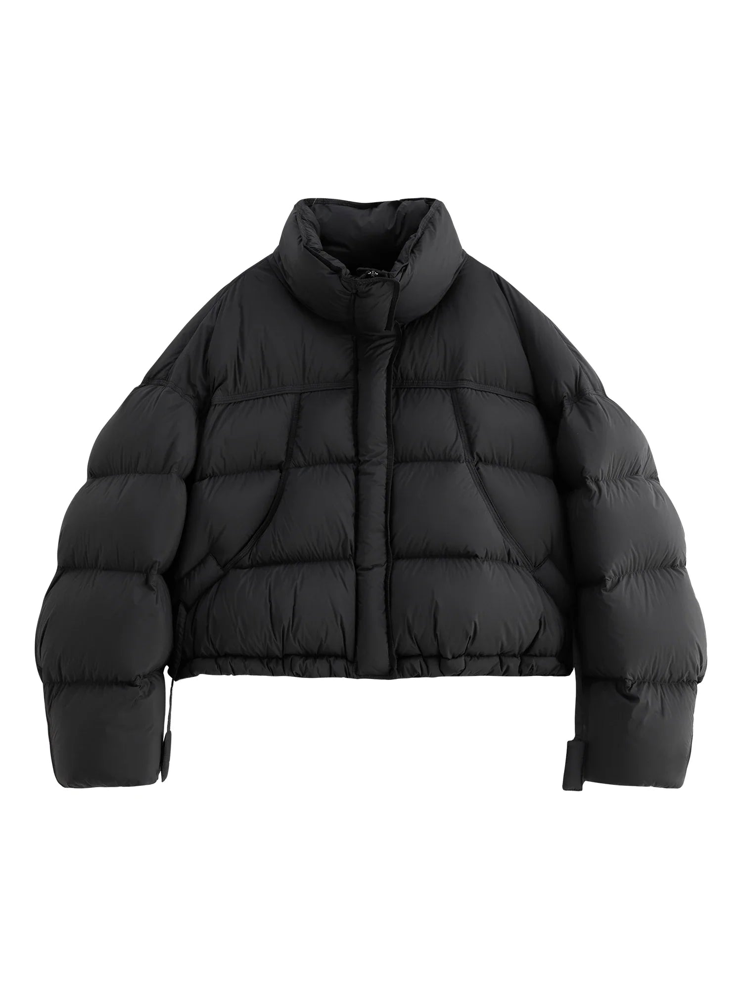 FSLE Winter 2025 Women Cloud-Like Puffer Coat - Stand Collar Short Down Jacket Lazy Chic Style Glossy Finish for Casual Comfort LadyShow.Store