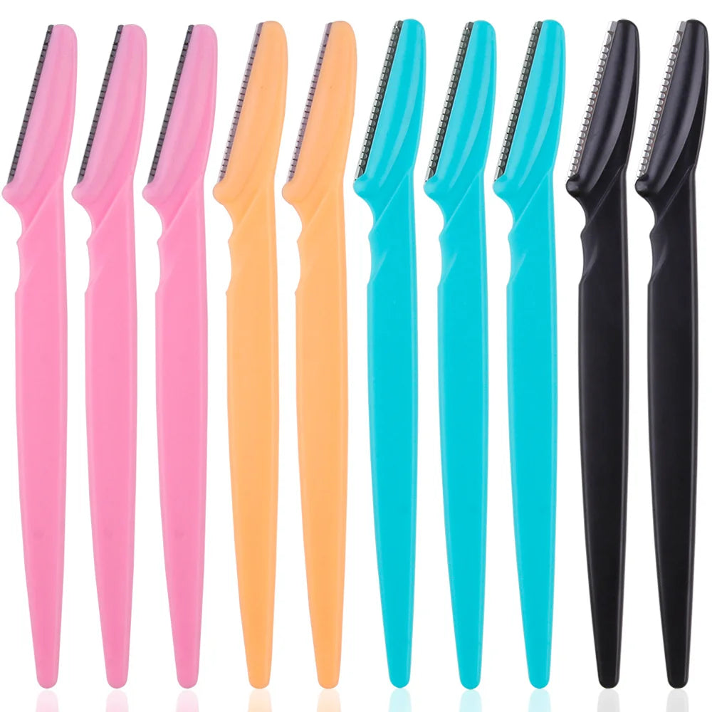 3Pcs Women Eyebrow Razor Stainless Steel Curved Blade Portable Household Facial Grooming Accessory Pi-Mart