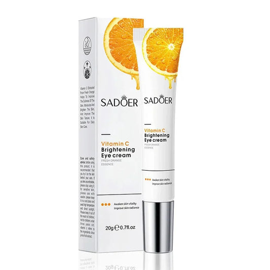 SADOER Vitamin C Eye Cream Moisturizing Anti Dark Circles Eye Bags Firming Anti-puffiness Beauty Eyes Skin Care Products Tri Light Beauty