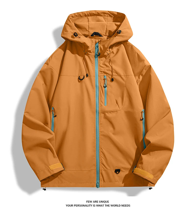 JNLN Unisex Waterproof Windbreaker Outdoor Sport Windproof Single-Layer Jacket Men Women Hiking Climbing Trekking Rain Coat Pi-Mart