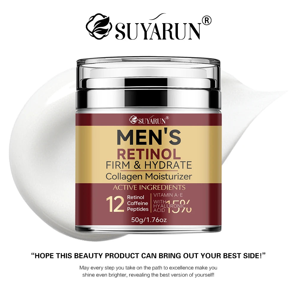Collagen Retinol Men's Face Cream - Anti-Aging Wrinkle Reduction & Firming Moisturizer, Oil-Free Hydrating Skincare for Men. Pi-Mart