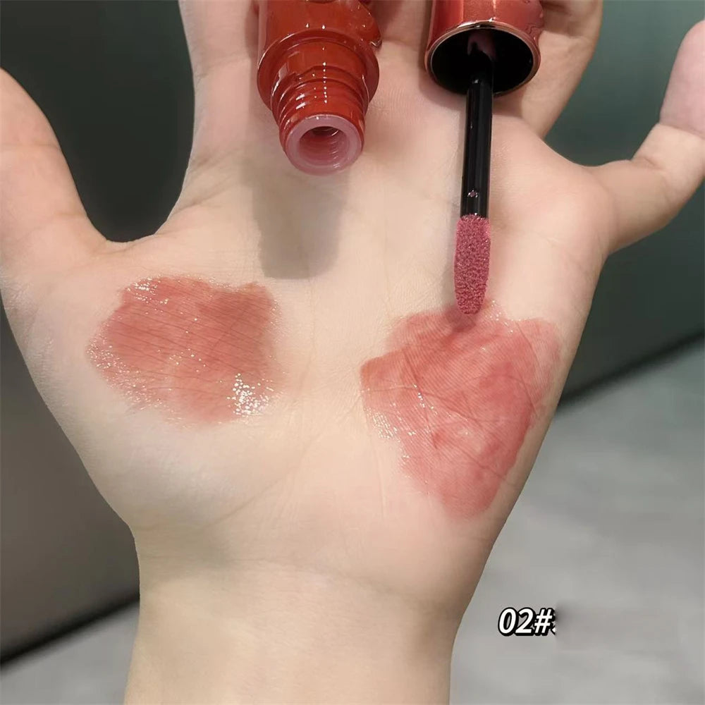 Crystal Nude Gray Glossy Lip Stain Mirror Korean Lip Glaze Sheer Nude Glitter Lip Tint Watery Shine Plumping Lipgloss Cosmetics Pi-Mart