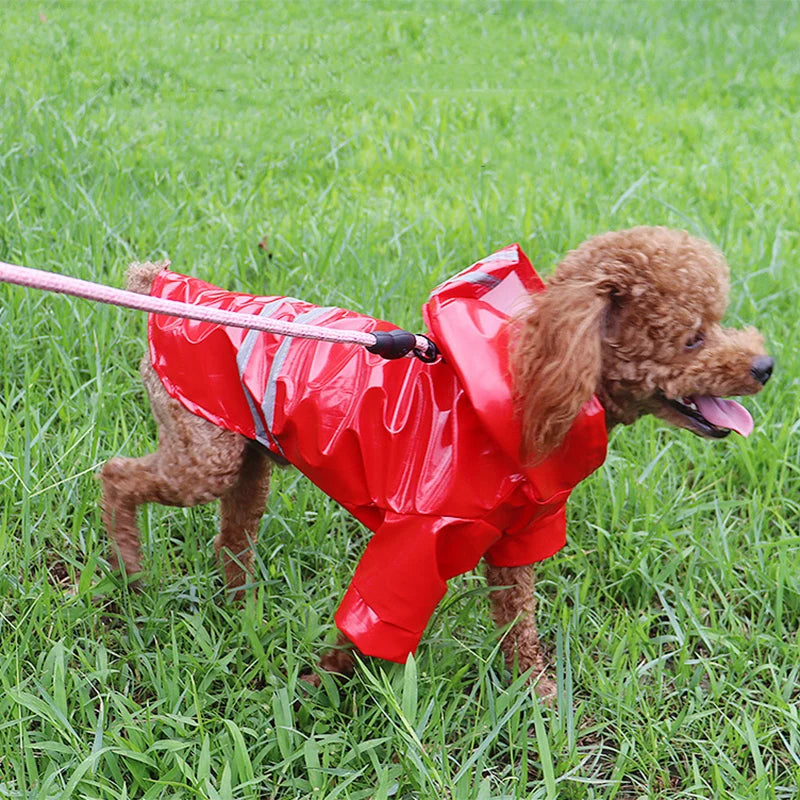 Waterproof Dog Jacket PU Dog Raincoat For Small Dogs Cats Reflective Puppy Raincape Chihuahua Yorkies Raincoat Pet Poncho Pi-Mart