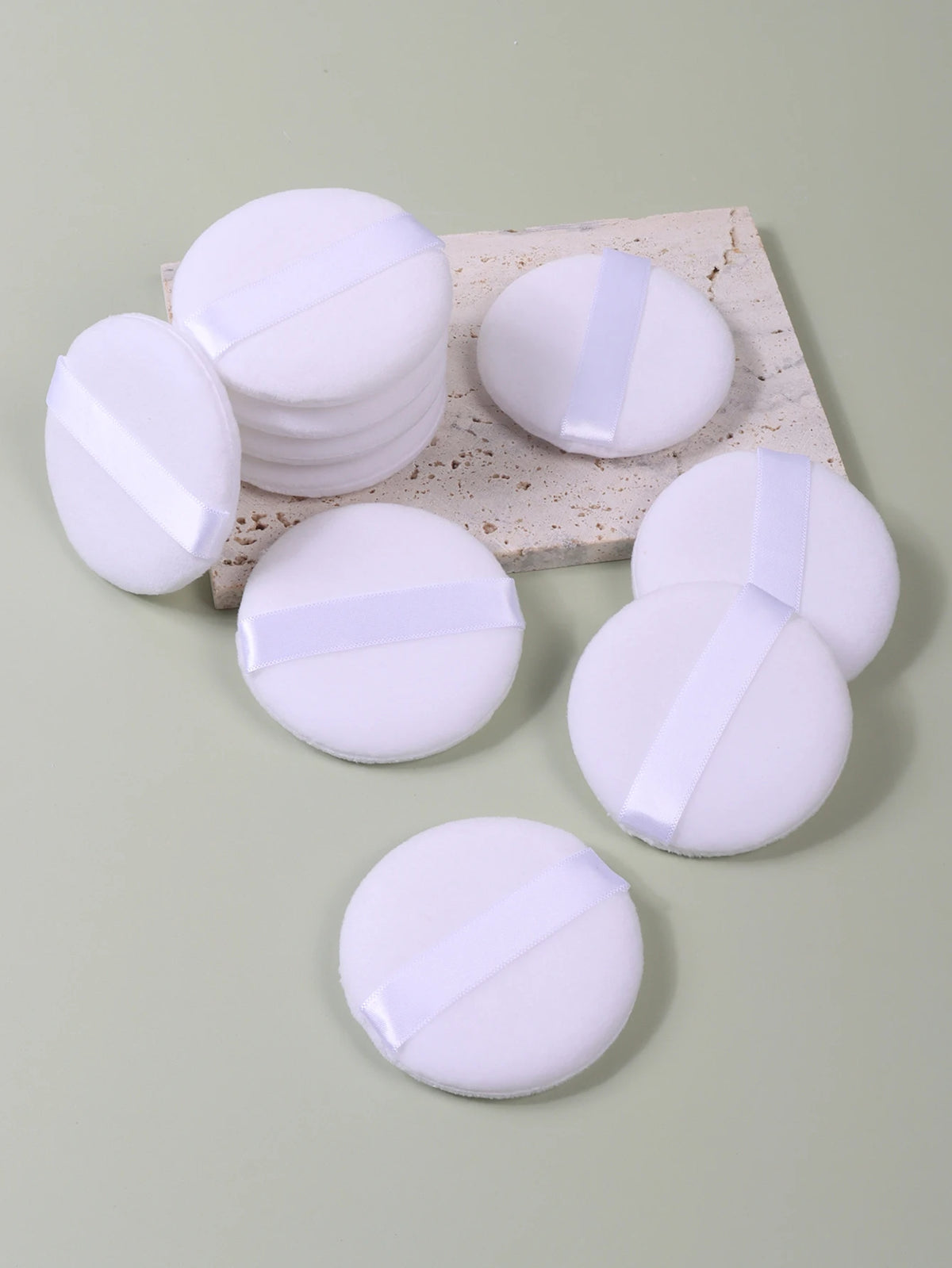2-5-10-20Pcs Portable and Practical High-Grade White Round Powder Puff for Base and Fixing Makeup Pi-Mart
