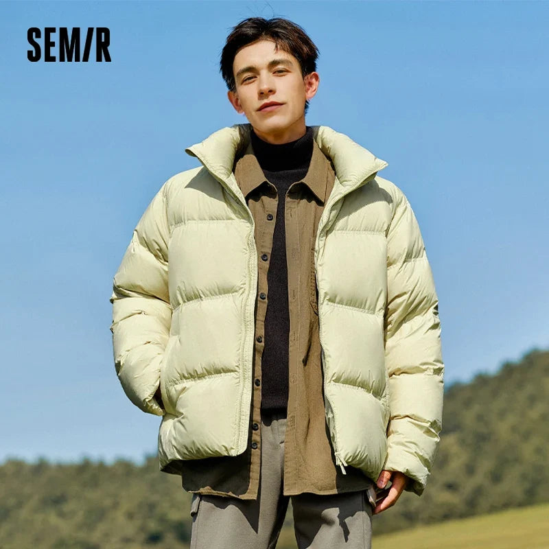 Semir Down Jacket Men Women 2026 Winter New Light Short Coat Three-Proof Thermal Puffer Coat Couple Top Trendy Down Jacket LadyShow.Store