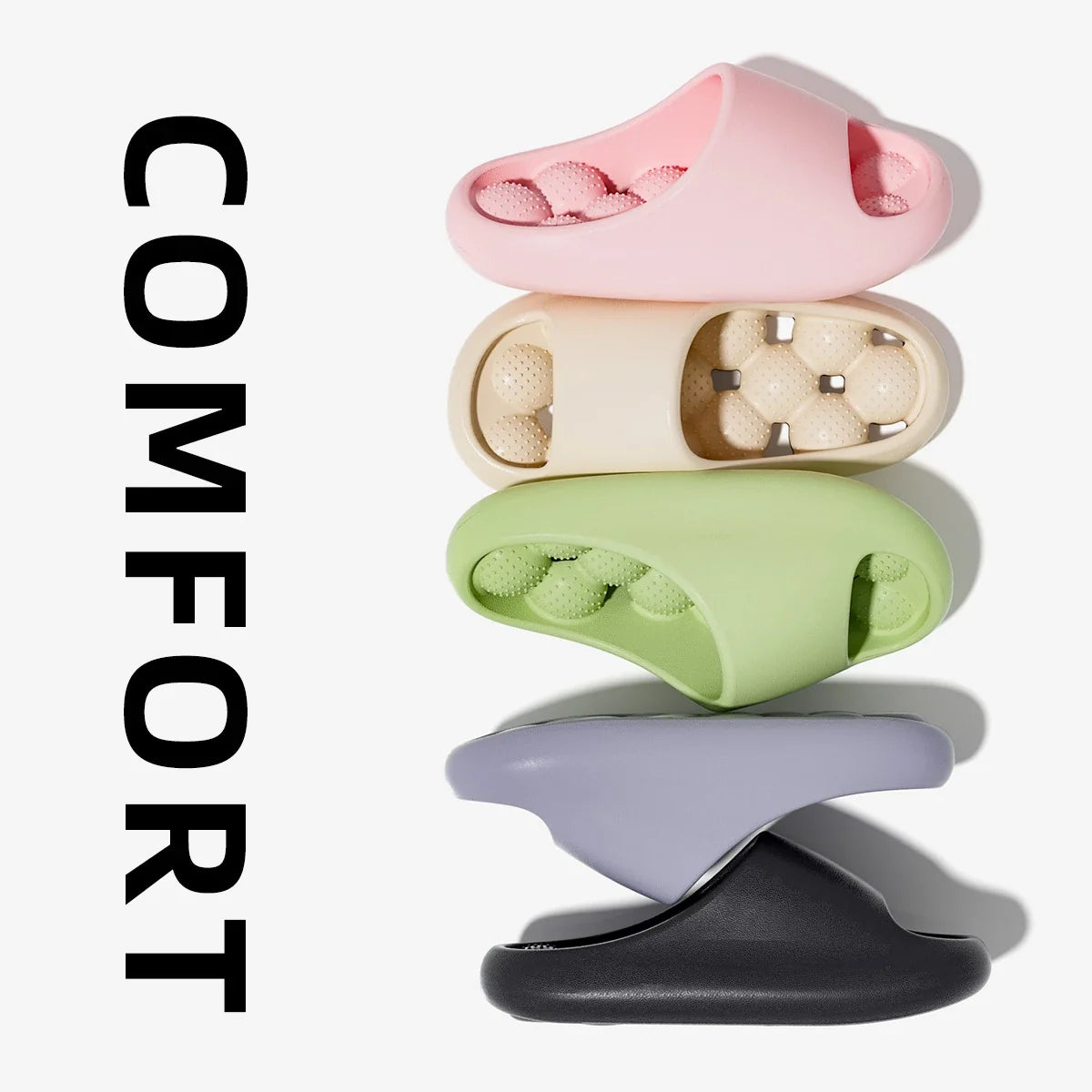 TZLDN Ergonomic EVA Unisex Bathroom Slippers Water-Leakage-Proof Massage Indoor Slippers Comfortable Breathable Casual Slippers LadyShow.Store