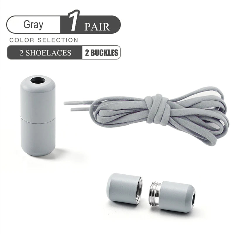 Elastic No Tie Shoelaces Semicircle Shoe Laces For Kids and Adult Sneakers Shoelace Quick Lazy Metal Lock Laces Shoe Strings Pi-Mart