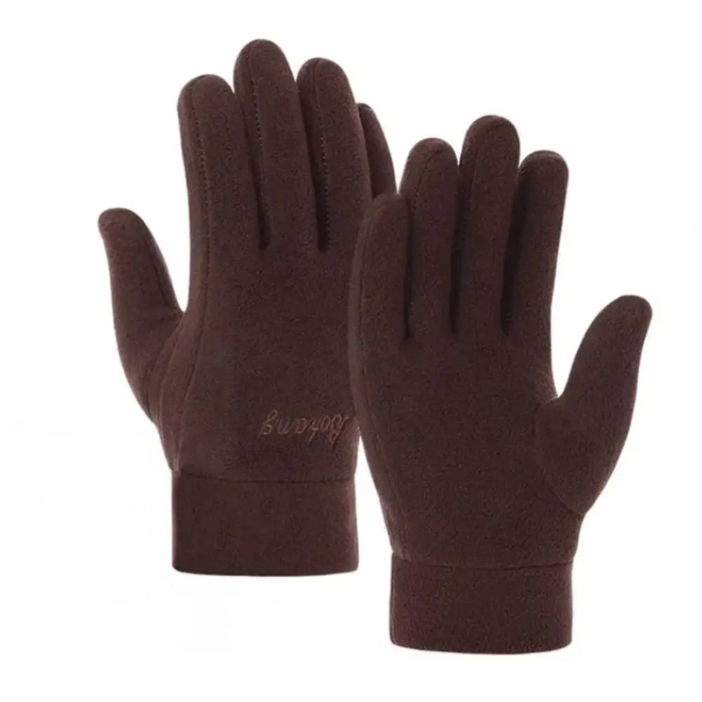 1 Pair Winter Polar Fleece Gloves Men Women Warm Outdoor Cycling Driving Gloves Windproof Non-Slip Soft Thickened Male Gloves Pi-Mart