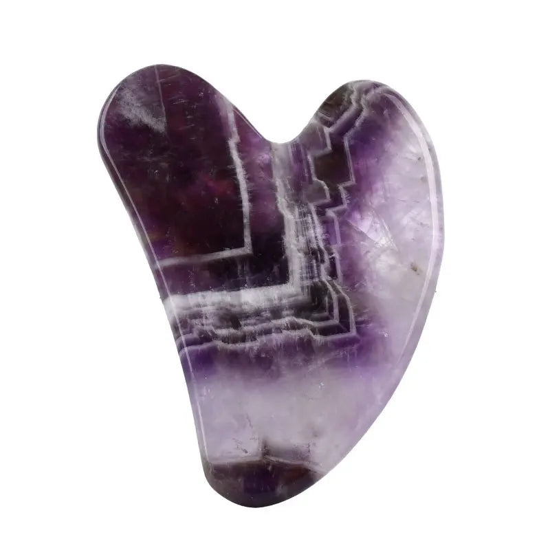 Natural Stone Face Care Massager Rose Quartz Amethyst Crystal Facial Gua Sha Tool Skin Massage Mineral Stone Beauty Products Tri Light Beauty