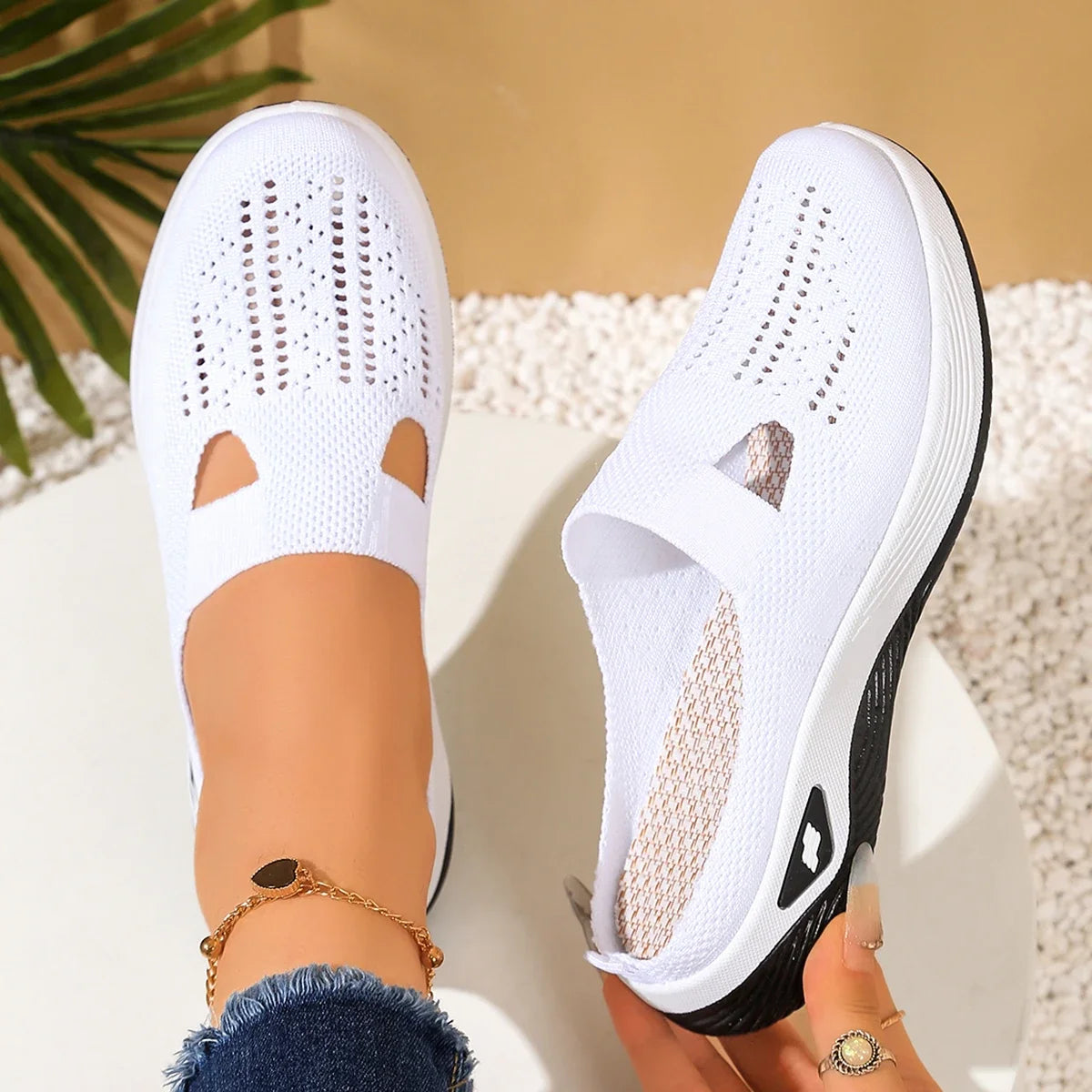 Women shoes  Convenient and comfortable at home, one foot with a vent and half slipper women's summer shoes free shippiing shoes LadyShow.Store