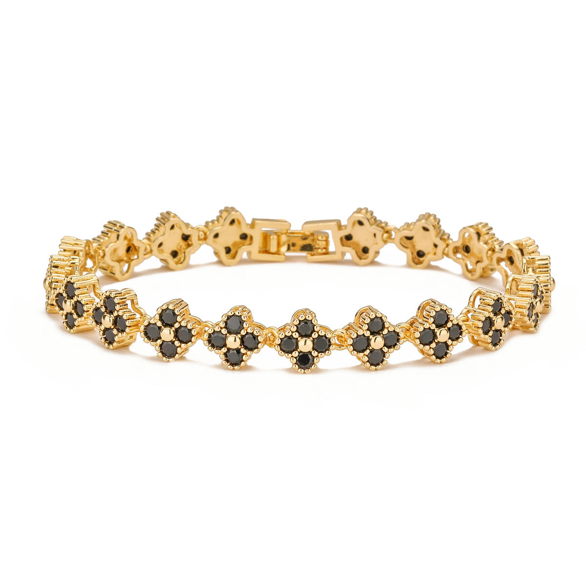 HECHENG,AAAAA Brass 18K gold-plated Flower Necklace Bracelet Jewelry Set ，for Christmas gift for women and best friend Pi-Mart