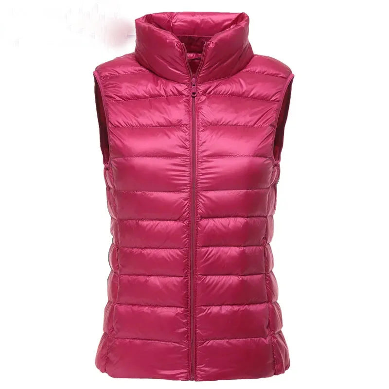 New 2026 Women Women Ultra Light Down Vests Slim Sleeveless Jacket Portable Girl Lightweight Windproof Waistcoat LadyShow.Store