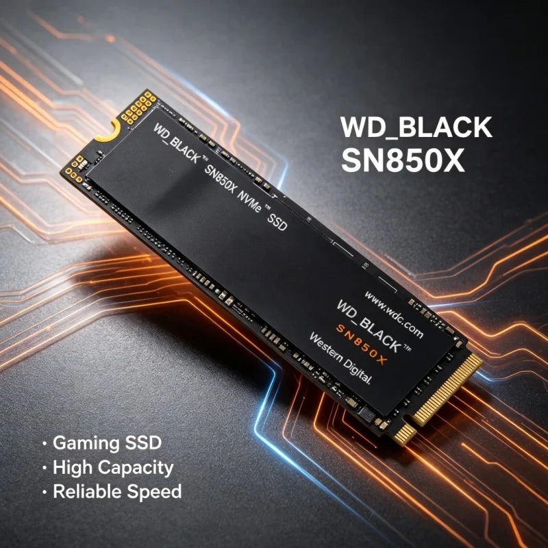 Western Digital SN850X 1TB 2TB 4TB WD_BLACK M.2 2280 NVMe PCIe Gen 4.0x4 SSD Solid State Drives for Gaming Computer Laptop Pi-Mart