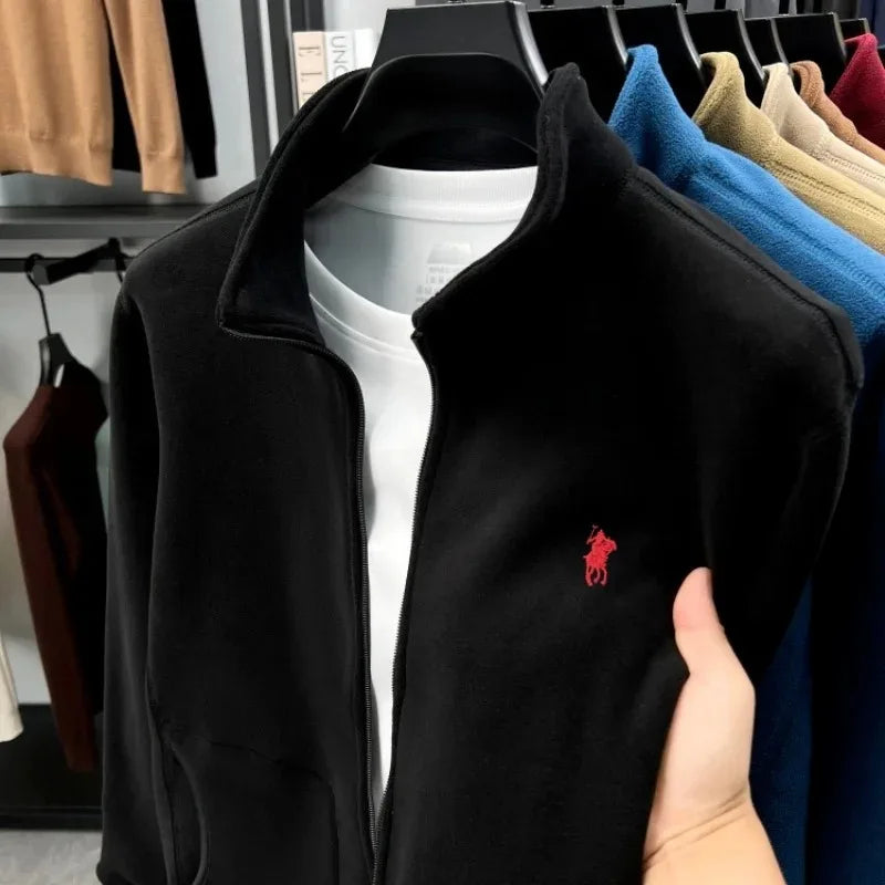Luxury brand men's jacket winter thick plush warm pockets new coat fashion classic Paul embroidery zipper stand up collar top LadyShow.Store