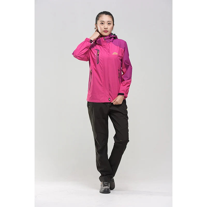 TRVLWEGO Women's Waterproof Hiking Jacket Windproof Windbreaker Camping Hunting Climbing Trekking Fishing Coat Outdoor Clothing Pi-Mart
