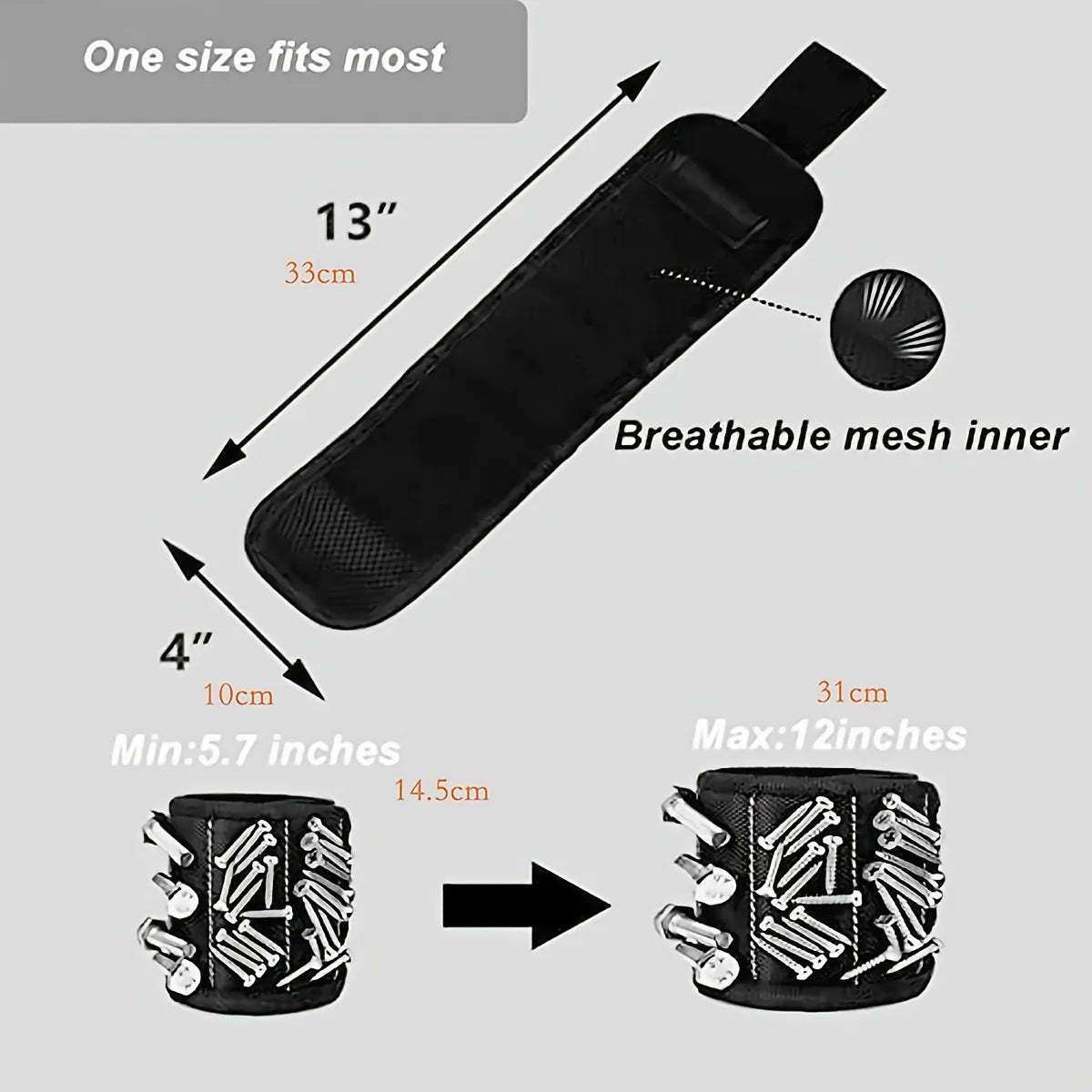 Magnetic Wristband for Holding Screws,Nails，Drilling Bits,Wrist Tool Holder Belts with Strong Magnets,Cool Gadgets for Men, wome Pi-Mart