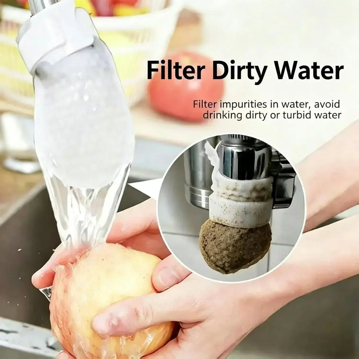 300/30PCS Faucet Filter Cotton Tap Water Filter Bag Faucet Anti Splash Tap Purifier Bag Kitchen Thickened Washable Sediment Bag Pi-Mart