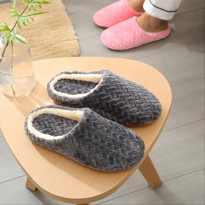 Unisex Fluffy Home Slippers Soft Lightweight Anti Slip Comfortable Indoor Slides for Autumn Winter LadyShow.Store
