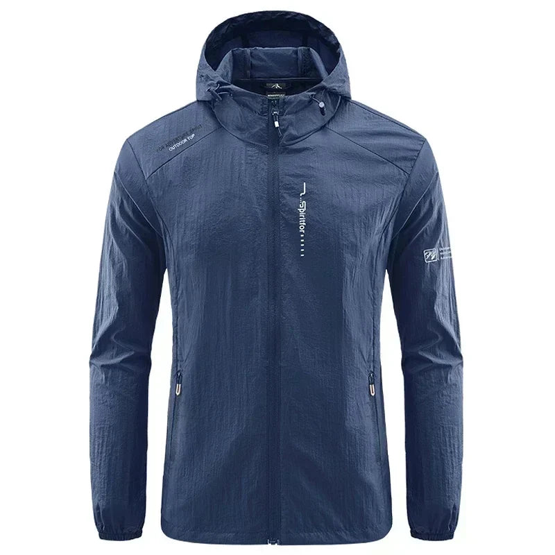 Men's UPF 50+ UV Protection Windbreaker Quick Dry Jacket Outdoor Sun-Protective Thin Hiking Fishing Cycling Hooded Sport Light LadyShow.Store