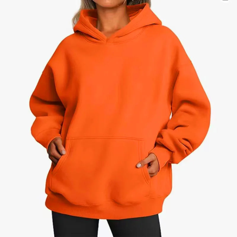 New Women Casual Hoodies Men and Women Fleece Warm Hoodies Spring Autumn Pullovers Fashion Multiple Colour Oversized Sweatshirts Pi-Mart