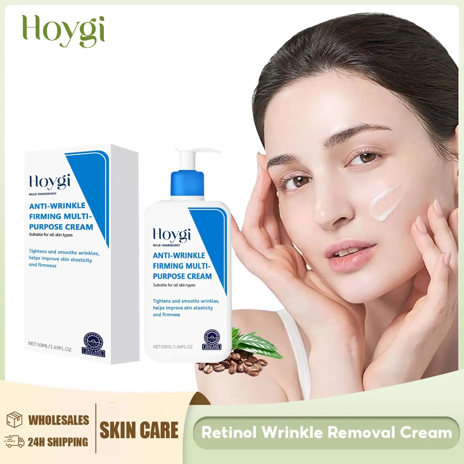 Hyaluronic Acid Cream Shrink Pores Anti Wrinkle Nourishing Hydrating Improve Dryness Remove Fine Lines Moisturizing Facial Cream Pi-Mart