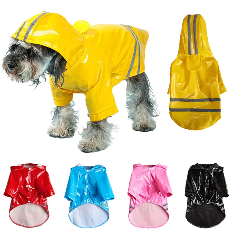 Waterproof Dog Jacket PU Dog Raincoat For Small Dogs Cats Reflective Puppy Raincape Chihuahua Yorkies Raincoat Pet Poncho Pi-Mart