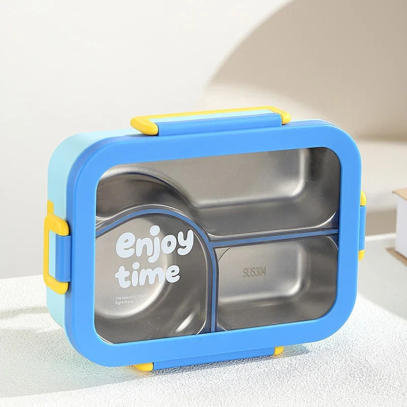 JUSTINLAU 304 Stainless Steel Lunch Box Compartment Leak-proof Student Office Workers Bento Box with Tableware Food Container LadyShow.Store