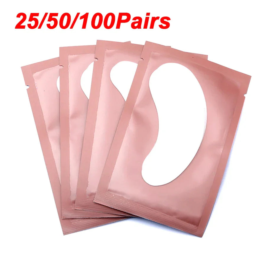 25/50/100Pairs Eye Patches Under Eyelash Pads for Building Paper Patches Lint Free Stickers for False Eyelashes LAUKISS LadyShow.Store