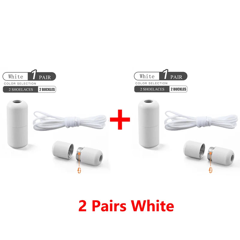 Elastic No Tie Shoelaces Semicircle Shoe Laces For Kids and Adult Sneakers Shoelace Quick Lazy Metal Lock Laces Shoe Strings Pi-Mart