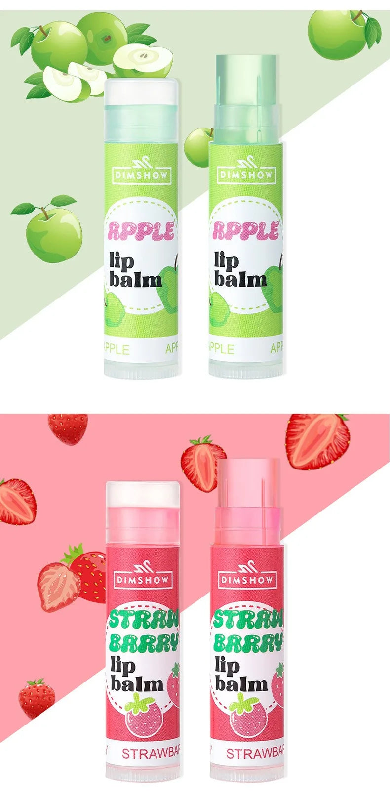 6 Kinds of Fruity Lip Balm Moisturizing Hydrating Long Lasting Lip Lotion Lightening Lip Lines Lips Mask Care Lips Lipstick Balm Pi-Mart