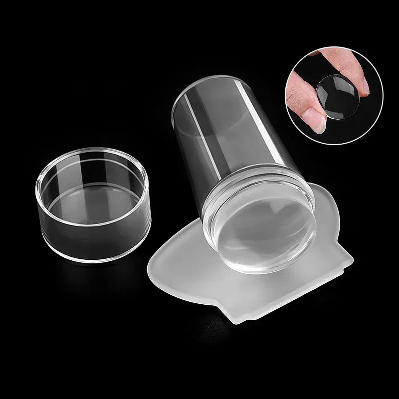 Nails Art Stamping Plates Kit French Manicure Design Plate Stamp Polish Stencil Template Seal Stamper Scraper Accessories Tools Tri Light Beauty