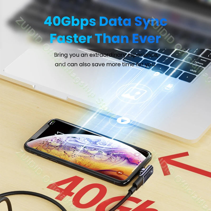 USB4.0 Thunderbolt3 Magnetic Adapter USB C To Type C 40Gbps 100W Fast Charging Magnet Converter Cable 8K@60Hz USB Type C Adapter Pi-Mart